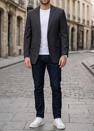 Шерстяной пиджак hugo boss super 120 (100% натуральная шерсть), размер 027 (l/xl)
