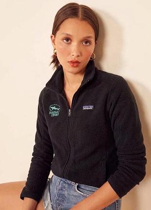 Черная женская флисовая кофта на молнии patagonia better sweater full-zip jacket