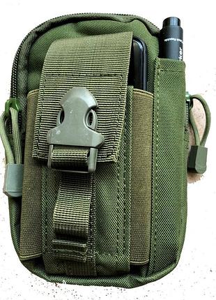 Сумка тактична поясна edc molle (барсетка, аптечка) оливкова s000088