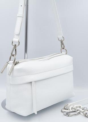 Сумка женская кожаная polina&eiterou r8615 white