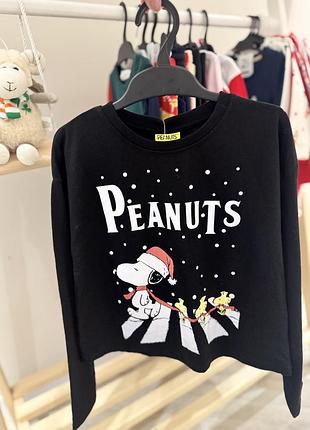 Світшот для хлопчика pepco чорний з принтом peanuts