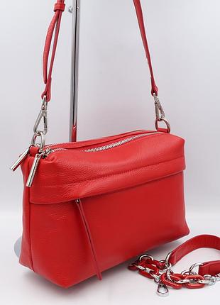 Сумка женская кожаная polina&eiterou r8615 red