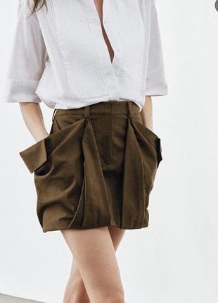 Спідниця міні карго гранж zara з великими кишенями