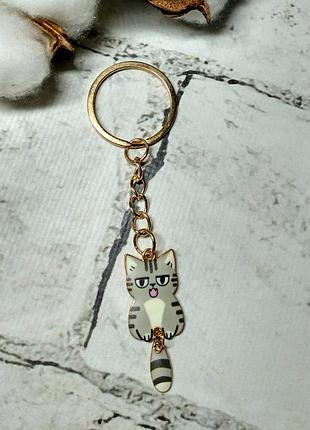 Брелок металлический котик 8,5 cм
