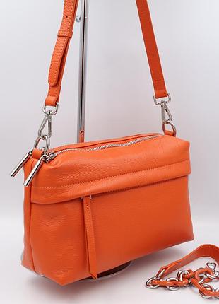 Сумка жіноча шкіряна polina&amp;eiterou r8615 orange