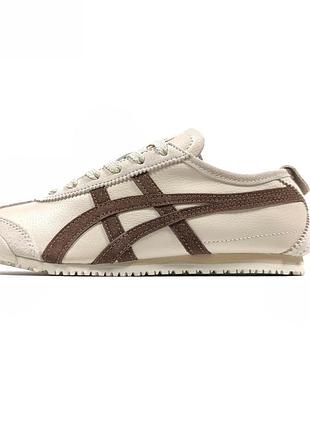 Asics onitsuka tiger beige brown/асикс оницука тигр бежевые с коричневым 37 38 39 40 41