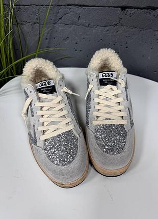 Кеди зимові кросівки жіночі ggdb golden goose голден гус білі шкіряні балстар ballstar
