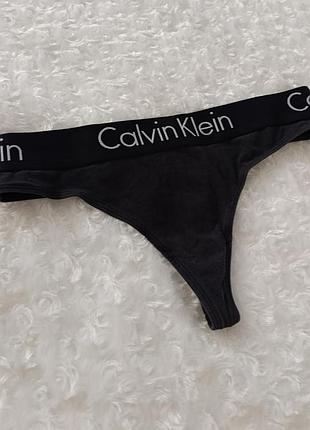 Черные трусики базовые стринги коттоновые бикини спортивные танга calvin klein s m 8 10 36 38 44 46