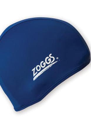 Шапочка для плавання zoggs stretch navy синя тканинна нейлонова