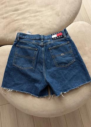Джинсові мом шорти короткі з необробленим краєм tommy hilfiger jeans