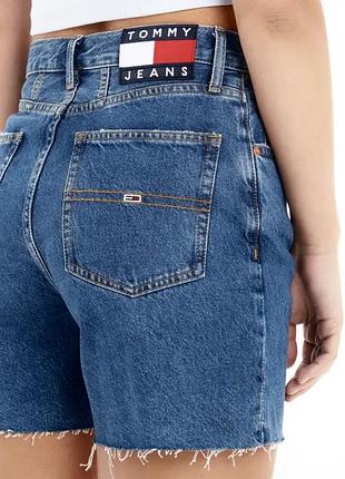Джинсові мом шорти короткі з необробленим краєм tommy hilfiger jeans