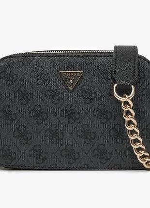 Сумка для жінок guess чорна з монограмою