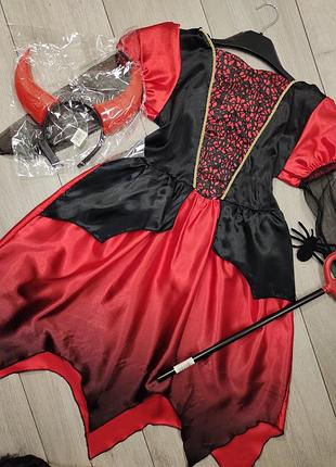 Платье чертики чертик дьяволица чертница хелловин halloween