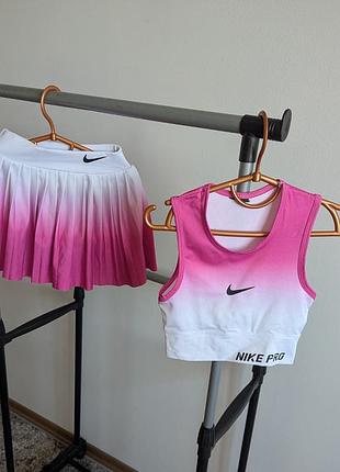 Костюм топ для танцев для спорта для гимнастики 5-6 юбка шорты nike