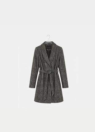 🩶 стильне пальто new look у клітинку під пояс / коротке пальто s-m ідеальний стан