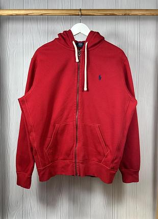 Polo ralph lauren red zip худі з шикарним дизайном оригінал! розмір l