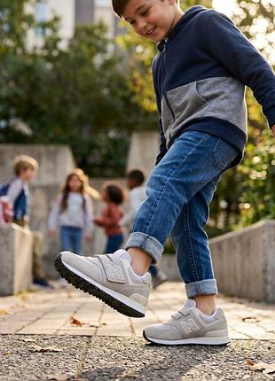 Кроссовки new balance 574 (оригинал) 35 р. / стелька 22 см, на липучках, серые