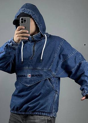 Karl kani baggy denim anorak куртка анорак джинсовка джинсова карл кани реп широка бегги демісезон кофта худі худи southpole верхній одяг