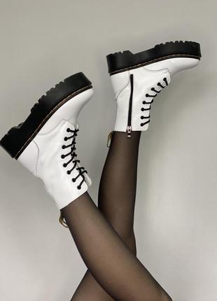Ботинки dr.martens jadon white/black4 фото