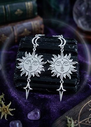 Оригинальные мистические серьги "месяц солнце звезда" 🌙 ☀️✨