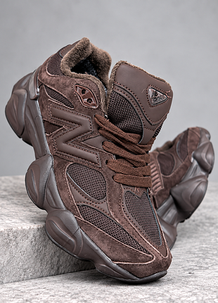New balance 9060 dark brown термо premium