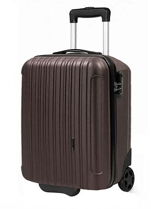 Чемодан пластиковый wings 2011 коричневый 38х30х18,5 см 2 колеса