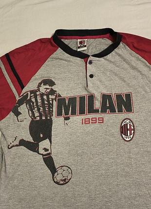 Vintage 90-x polo ac milan - винтажная фанатская спортивная футболка фк мелан коллекционная - l