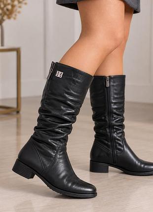 Сапоги женские еврозима, сапожки кожаные elegant ledi