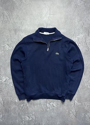 Vintage винтажная кофта 1/4 zip lacoste лакоста big logo old money size s размер с
