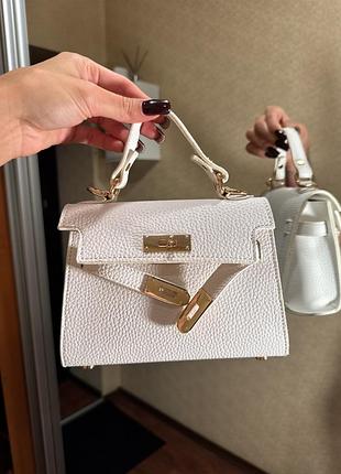 Сумка жіноча kelly bag, біла, маленька