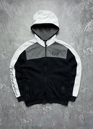 Vibtage винтажная зип худи emporio armani эмпорио армани big logo size l размер л
