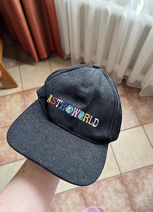 Кепка унісекс travis scott мерч чорний вельветовий astroworld