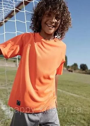 Спортивная футболка для мальчика mango оранжевая - футбольная футболка на мальчика 122–134 см