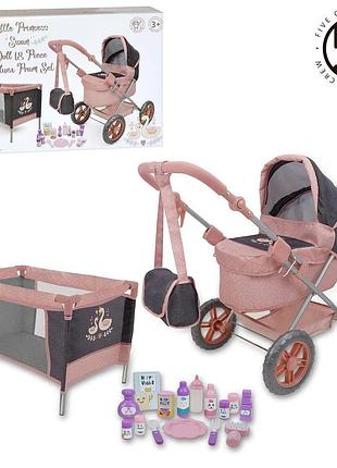 Игровой набор для куклы t837024 коляска, манеж, посуда
