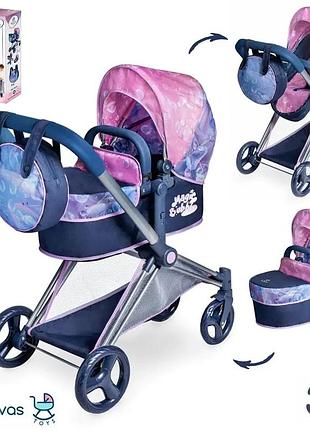 Коляска-трансформер для ляльок decuevas magic bubble 81776 з рюкзаком 3 в 1 ручка 70 см