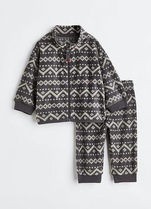 Теплий флісовий комплект костюм h&m hm для дівчинки для хлопчика: кофта фліска та штани