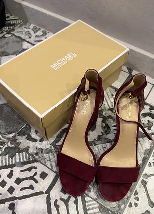 Босоніжки жіночі michael kors бордові замшеві