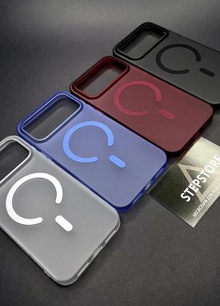 Чехол для iphone 17 pro max с magsafe матовый цветной прозрачный противоударный магнитный