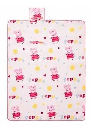Пикниковое одеяло-мат 160×125 см свинка пеппа peppa pig, детский плед для пикника и отдыха