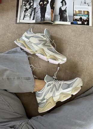 Жіночі кросівки new balance 9060 grey beige pink | 36–41