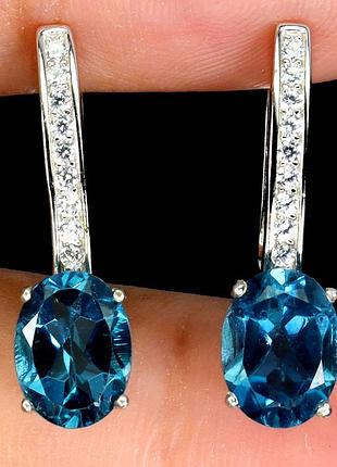Серьги серебро 925 натуральный топазлондон