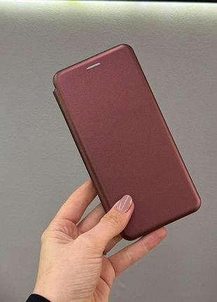 Защитный чехол-книжка для samsung m14 4g, качественный чехол-книжка для телефона samsung m14 4g с защитой экрана (бордовый)