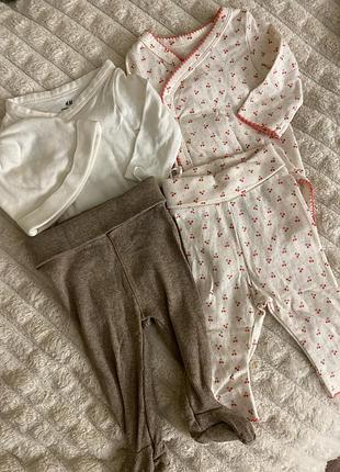 Костюм для дівчаток h&m для новонароджених, білий, рожевий, коричневий