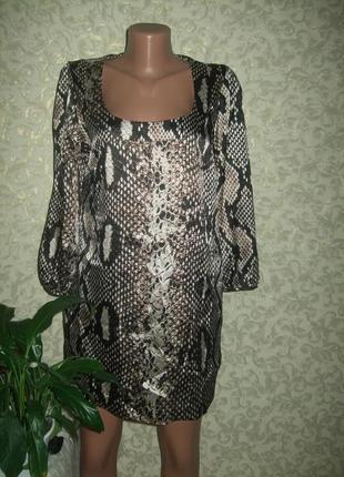 Шикарная туника,мини платье со змеиным принтом marks&spencer1 фото
