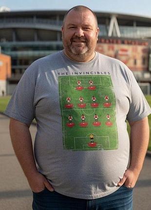 Футболка gildan ultra cotton «the invincibles» arsenal fc — 3xl (сірий меланж), арсенал лондон, подарунок, футбол