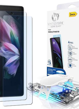 Whitestone - захисне скло dome glass для samsung galaxy z fold 3 5g, 9h, уф-лампа в комплекті, загартоване скло. комплект - 2 шт