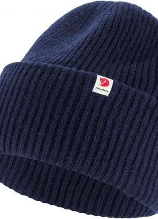 Шапка fjallraven heavy beanie dark navy