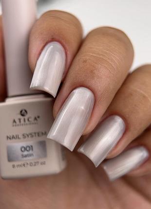 Гель-лак atica satin cat's eye sc01, 8 мл - магнітний гель-лак «котяче око», сірий