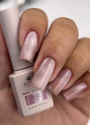 Гель-лак atica satin cat's eye sc02, 8 мл - магнитный гель-лак «кошачий глаз», светлый розовый