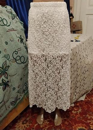 Белая ажурная юбка